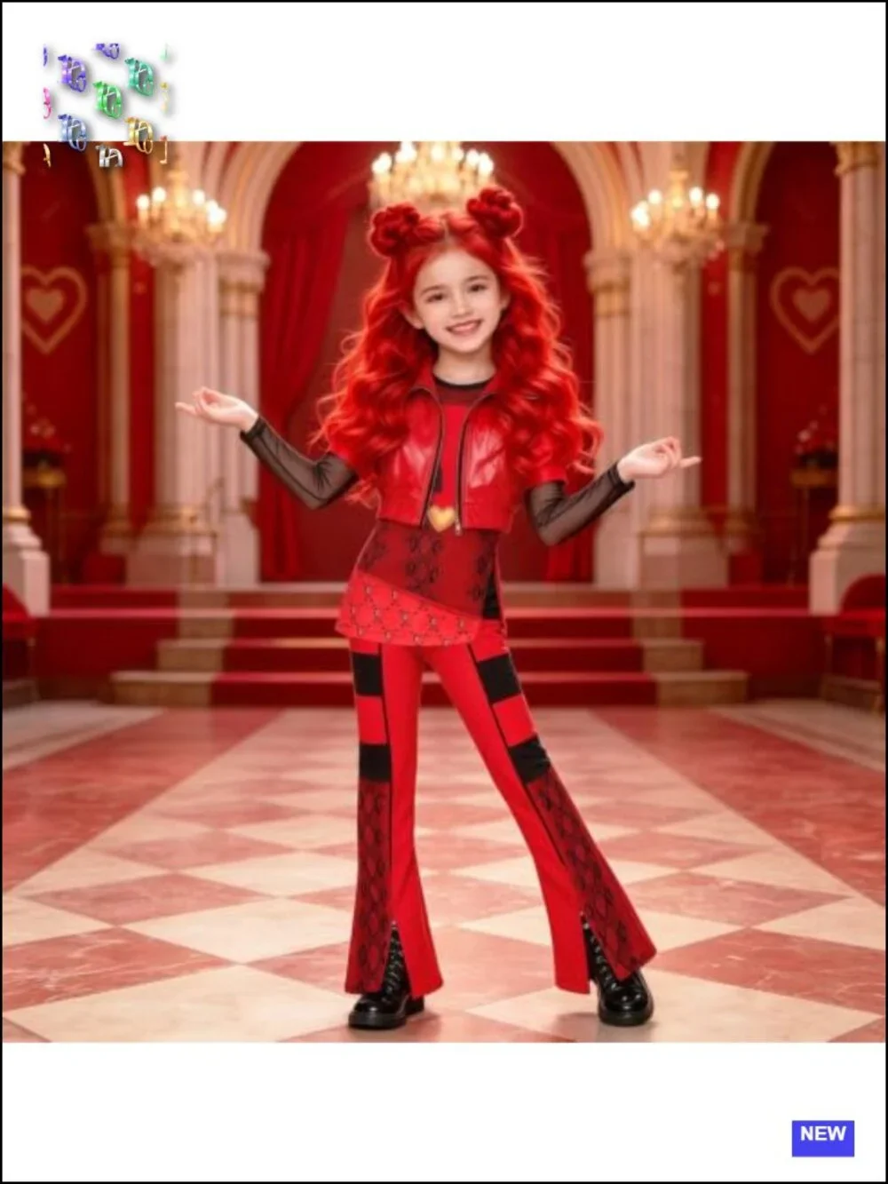 Girls Rock Princess Costume Set with Wig and Accessories
